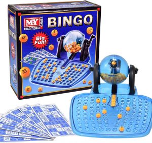 M.Y Traditional Bingo Game - Complete with Bingo Balls, Dispenser and Bingo Cards