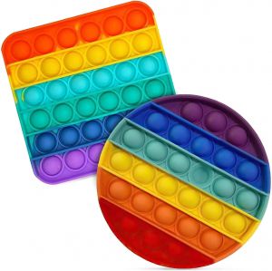 Rainbow Colour Push Bubble Pop Bubble Sensory Fidget Toy