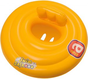 Bestway Baby Swim Safe Seat (Step A) Learn to Swim Round Inflatable, Yellow, 0-12 Months