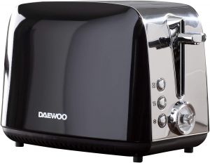 DAEWOO SDA1776, Stainless Steel, Black 2 slice toaster