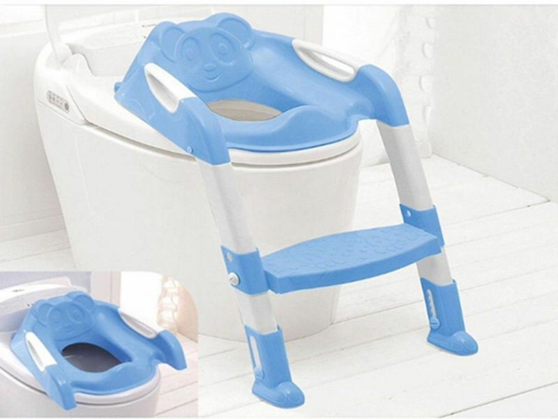 Teddie Childrens Baby Toilet Seat Ladder Step Toddler Kids Potty Training Blue 